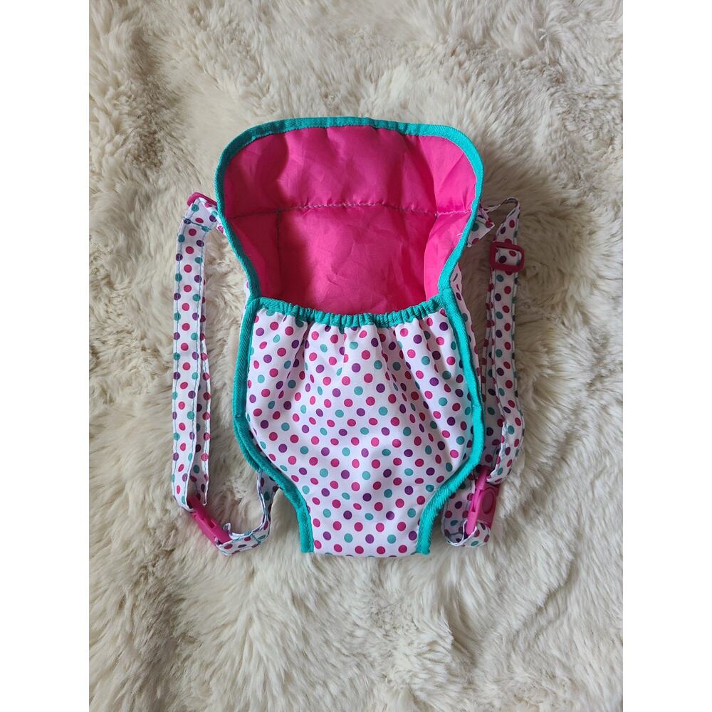 My Sweet Love Babydoll Toy Front Carrier Polka Dot Pink Blue White